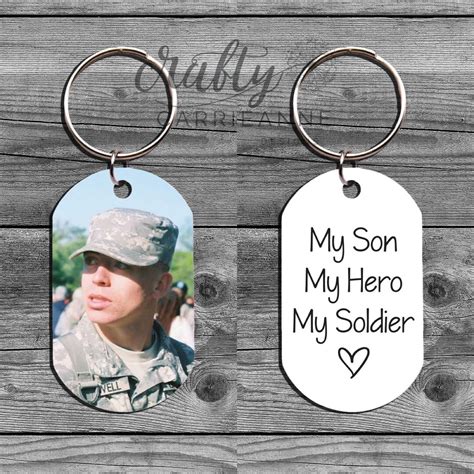 mom to son keychain|army mom keychain.